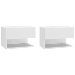 vidaXL 2X Mesitas de Noche de Pared Aparador Auxiliar Armar…