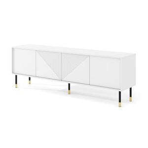 Homlando Mueble TV Woody White 4D 180 cm – Mueble moderno p…