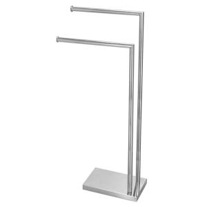 SPRINGOS Toallero de pie, 2 barras, de metal, 80 cm de alto…