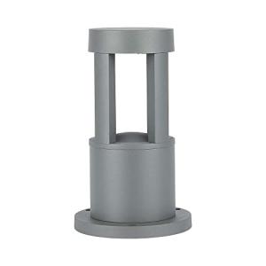WatioWave Luz de bolardo LED 10W, 6400K, cuerpo gris, 25 cm…