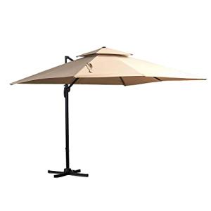 Outsunny Sombrilla de Jardín 300x300 cm Parasol de Aluminio…