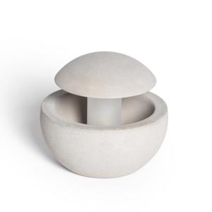 LEDKIA LIGHTING Baliza Exterior Cemento Ovinta Gris Piedra