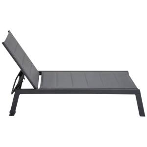 Tumbona Barbados en textilene Gris – Aluminio Negro