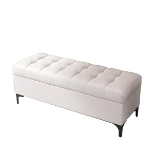 Moderno banco de almacenamiento blanco con cojín, zapato ve…