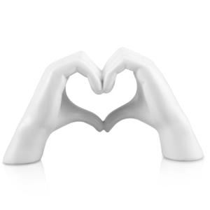 LEKEFETO Estatua de mano en forma de corazón blanco, estatu…