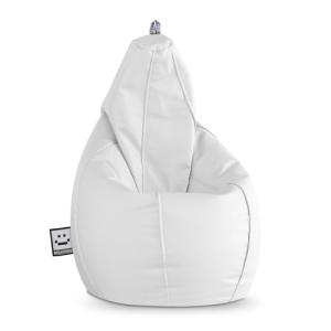 HAPPERS Puff Pera para Exterior Polipiel XL Blanco