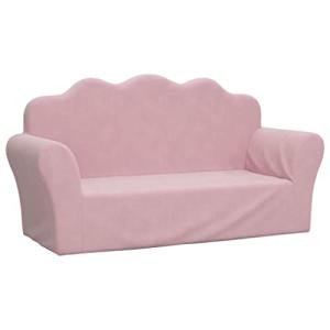 vidaXL Sofá para niños de 2 plazas Felpa Suave Rosa