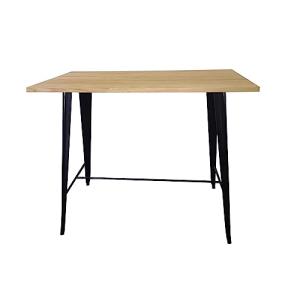 HABITMOBEL Mesa Alta de Comedor Acero, Negra, Madera, 120x6…