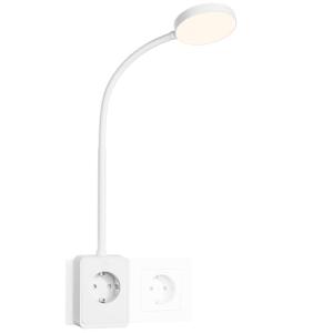 ENUOTEK Lampara de Lectura LED Blanc con Enchufe y Toma de…