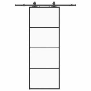 vidaXL Puerta corredera con juego herrajes negro 76x205 cm…