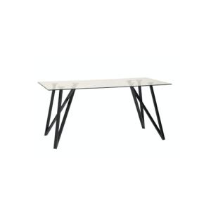 HABITMOBEL Mesa Cristal Modelo Gala 160x90CM,Patas Metal Ac…