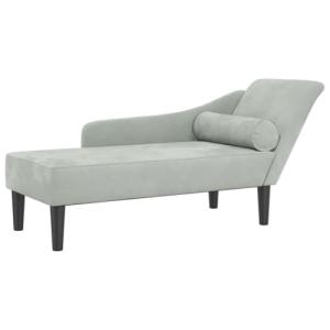 vidaXL Sofá diván con Cojines Terciopelo Gris Claro, Chaise…