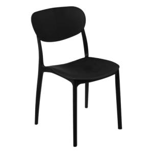 5five - Silla apilable de plástico Negro plasta