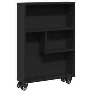 vidaXL Carrito de almacenaje Estrecho Madera Negro 48x13x68…