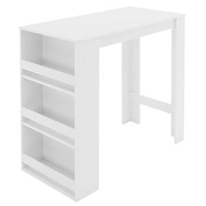 ML-Design Mesa de Bar con Estantes de 3 Niveles, Blanca, 11…