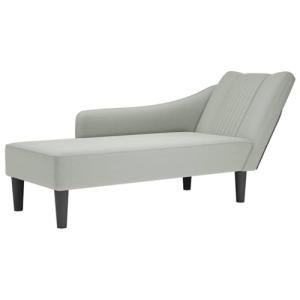vidaXL Chaise Longue con reposabrazos Derecho Terciopelo Gr…