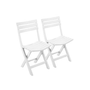 KURIL Pack 2 × Silla Blanca Birki Plegable de Resina 78 cm…