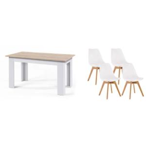 IBERA HOME Pack Mesa de Comedor/Cocina 138x80 cm   4 Sillas…