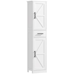 HOMCOM Armario Alto de Baño Estrecho con 2 Puertas 1 Cajón…