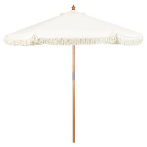 Sekey Sombrilla con flecos, 220 cm, sombrilla de madera con…