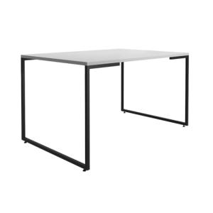 HABITMOBEL Mesa de Comedor Metal Negro, Tapa MDP Color Blan…