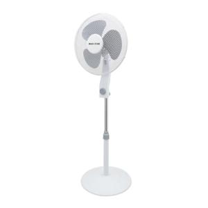 Max Star Ventilador de Pie 16" 40W, Oscilante, Potente, Sil…