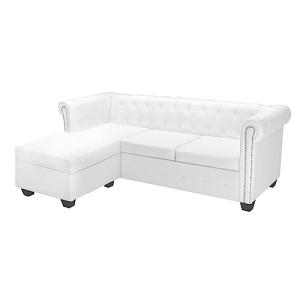 vidaXL Sofá Chesterfield en Forma de L de Cuero Artificial…