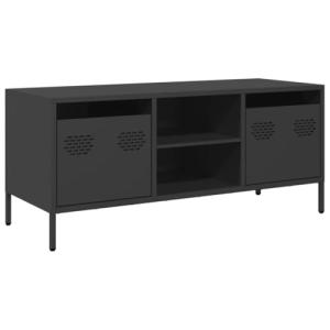 vidaXL Mueble para TV Acero Laminado en frío Negro 101,5x39…