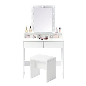 ZZINOKE Tocador de Maquillaje con Taburete Tapizado, Espejo…