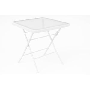HERSIG - Mesa de Jardin Cuadrada Plegable de Acero y Vidrio…