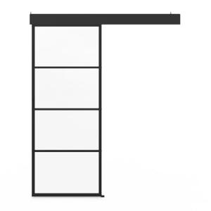 IDMarket - Kit puerta corredera de cristal templado 83 cm d…