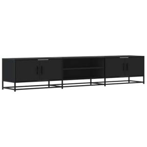 vidaXL Mueble para TV Madera de ingeniería Negro 210x35x41…