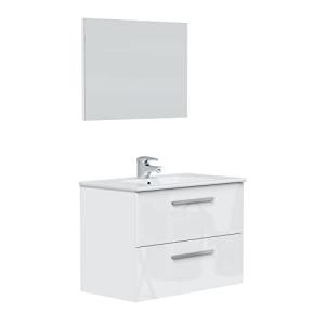 HOMN LIVING Mueble de Baño Axel con 2 cajones, Espejo y Lav…