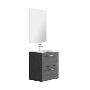 Baikal, Conjunto de baño CARBÓN. Mueble de Baño de Fondo Re…