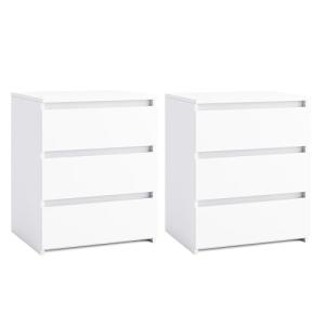 FirFurd 2 Mesitas de Noche Blanca, Mesitas de Noche Pack 2,…