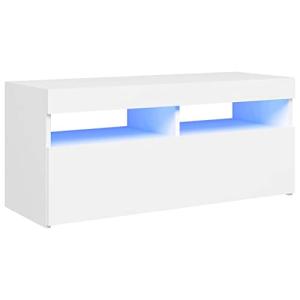 vidaXL Mueble de TV con Luces LED Blanco 90x35x40 cm