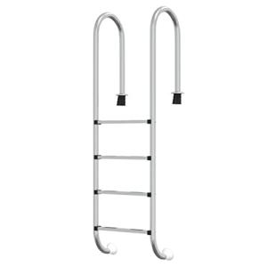 vidaXL Escalera para piscina enterrada con 4 peldaños antid…