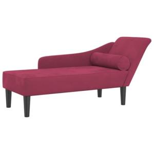 vidaXL Sofá diván con Cojines Terciopelo Rojo Tinto, Chaise…