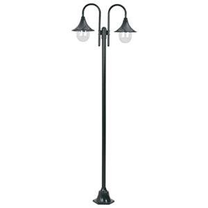 vidaXL Farolas Jardín Aluminio 2 Luces Verde Oscuro 220 cm…
