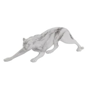 BY SIGRIS Figura Leopardo Blanco de Resina 10 * 6 * 28cm Fi…