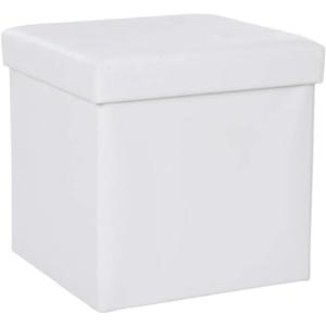 SONGMICS Banco otomano Plegable de Almacenamiento, Blanco,…