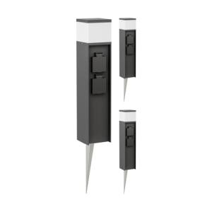ledscom.de 3 pzas. luz de bolardo PODEL con pincho de suelo…