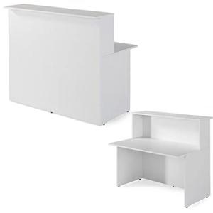 HABITMOBEL Mueble Mostrador recepción Blanco, Ancho 100 cm