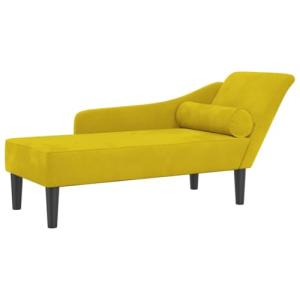 vidaXL Sofá diván con Cojines Terciopelo Amarillo, Chaise L…