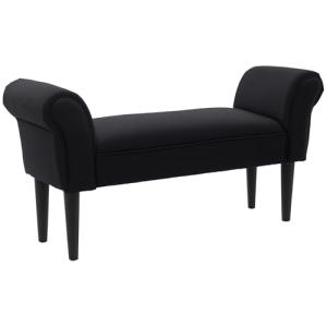 HOMCOM Taburete Pie de Cama Banqueta con Brazos Tapizada Ti…