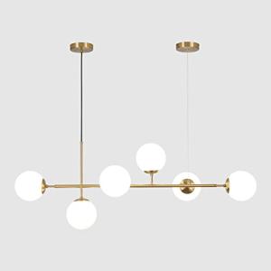 KCO Lighting lámpara de araña de 6 luces de cristal lechoso…