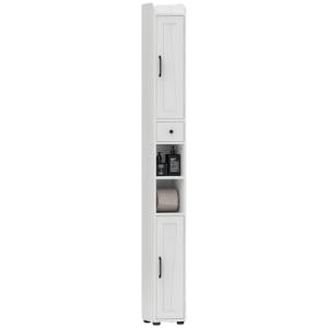 HOMCOM Columna de Baño Estrecha con 2 Puertas Armario Alto…
