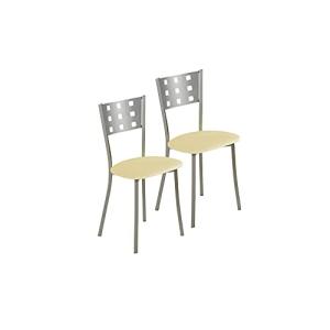 ASTIMESA SCMCBE Dos sillas de Cocina, Metal, Beige, Altura…