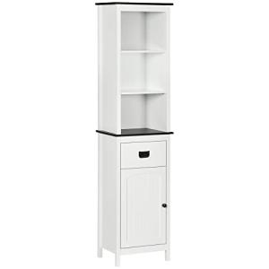 kleankin Armario Alto de Baño Mueble Columna de Baño con 3…