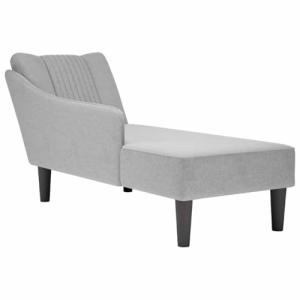 vidaXL Chaise Longue con reposabrazos Derecho Tela Gris Nube